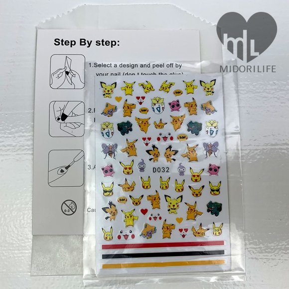 POKEMON Fingernail Stickers Manicure Decals - Picture 4 of 8